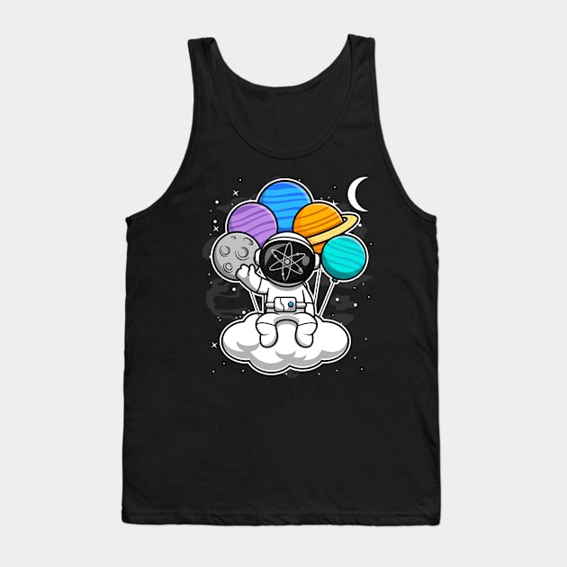 Astronaut Floating Cosmos ATOM Coin To The Moon Crypto Token Cryptocurrency Blockchain Wallet Birthday Gift For Men Women Kids Tank Top by Thingking About